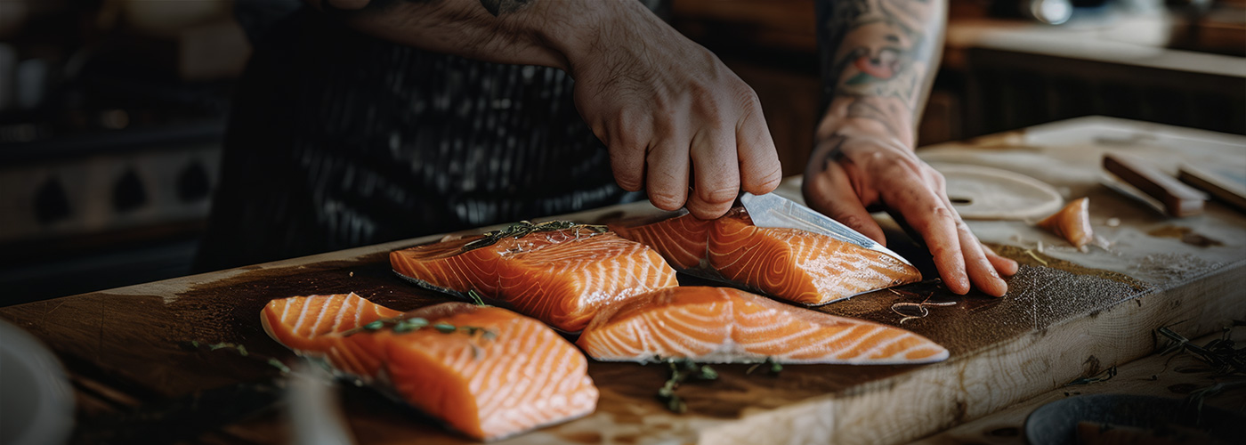 Kish Fish Restaurant Solutions, chef cutting fish